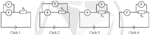 Cho các dụng cụ sau một ampe kế, một vôn kế, một điện trở Rx và một nguồn điện không đổi