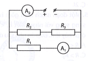 Cho sơ đồ đoạn mạch điện hình bên, trong đó R1 = R2 = R3 = R. Nếu số chỉ của ampe kế