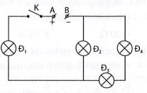 Trong mạch điện AB như hình bên, gồm các bóng đèn có hiệu điện thế và công suất