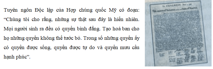 Em hãy cho biết tính chất tiến bộ trong Tuyên ngôn Độc lập của Hợp chúng quốc Mỹ