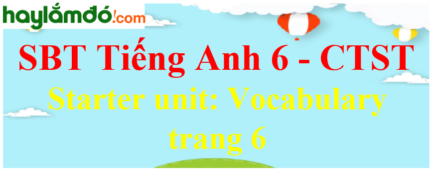 Giải sách bài tập Tiếng Anh 6 trang 6 Starter unit: Vocabulary - Chân trời sáng tạo