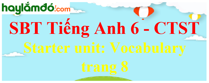 Giải sách bài tập Tiếng Anh 6 trang 8 Starter unit: Vocabulary - Chân trời sáng tạo