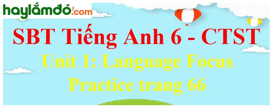 Giải sách bài tập Tiếng Anh 6 trang 66 Unit 1: Language Focus Practice - Chân trời sáng tạo