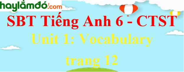Giải sách bài tập Tiếng Anh 6 trang 12 Unit 1: Vocabulary - Chân trời sáng tạo