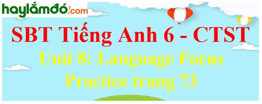 Giải sách bài tập Tiếng Anh 6 trang 73 Unit 8: Language Focus Practice - Chân trời sáng tạo