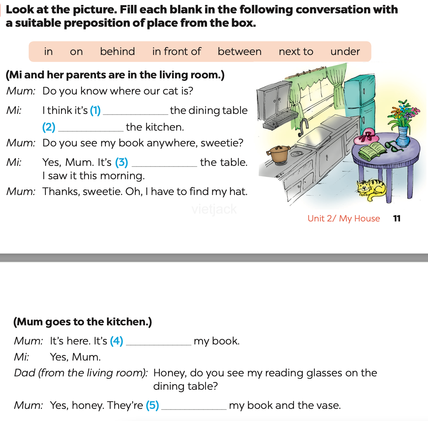 Sách bài tập Tiếng Anh 6 trang 10, 11, 12 Unit 2 Vocabulary & Grammar - Kết nối tri thức với cuộc sống