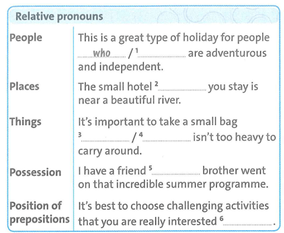 SBT Tiếng Anh 9 trang 41 Unit 6 Language Focus | Friends plus