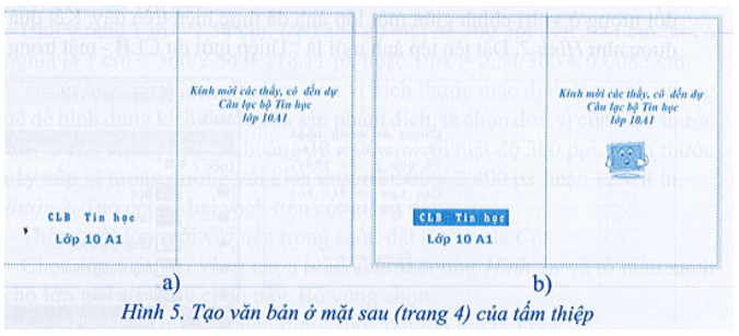 Hãy tạo một tấm thiệp mời, loại có thể gấp được (minh hoạ ở Hình 2)