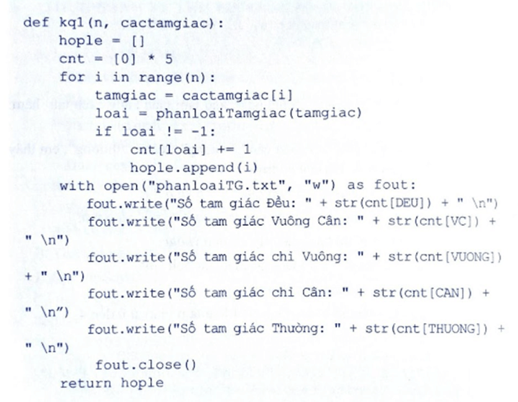 Thực hiện bài tập lớn về lập trình Python xử lí Tam giác