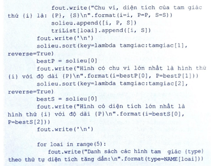 Thực hiện bài tập lớn về lập trình Python xử lí Tam giác