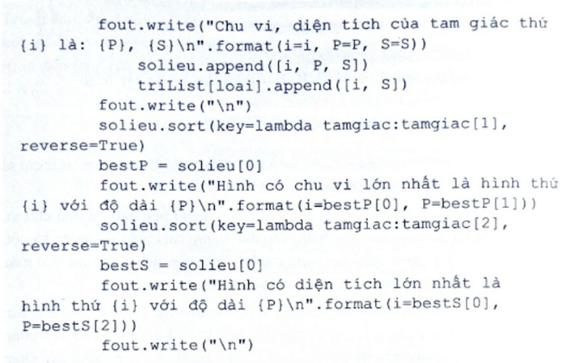 Thực hiện bài tập lớn về lập trình Python xử lí Tam giác