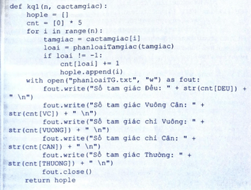 Thực hiện bài tập lớn về lập trình Python xử lí Tam giác