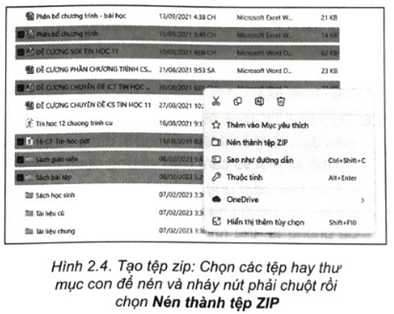 Tiện ích nén tập. Có một số phương pháp nén tập cho phép giảm lượng lưu trữ