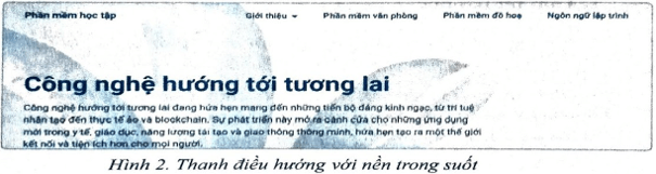 Em hãy tuỳ chỉnh các thông số thiết lập cần thiết để giúp thanh điều hướng hiển thị trên nền trong suốt