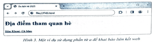 Tạo siêu liên kết. Yêu cầu: Soạn văn bản HTML để tạo trang web khi hiển thị