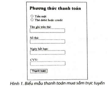 Em hãy tạo biểu mẫu cho phép người dùng nhập thông tin thanh toán như Hình 1