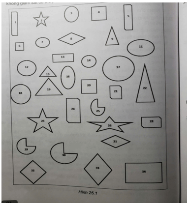 Nếu chỉ căn cứ đặc điểm hình dạng của các đối tượng trong Hình 25.1