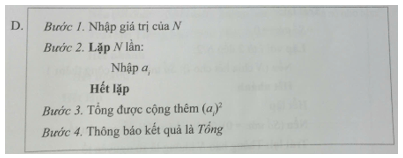 Hãy chọn phương án đúng của bước Tìm thuật toán cho bài toán đã được mô tả trong Bài F7