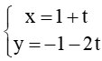 Phương trình nào dưới đây là phương trình tham số của một đường thẳng song song