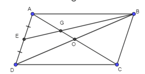 Cho tứ giác ABCD là hình bình hành. Gọi O là giao điểm của hai đường chéo, E là trung điểm của AD