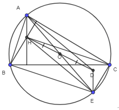 Cho tam giác nhọn ABC có các cạnh đôi một khác nhau. Gọi H, O lần lượt là trực tâm