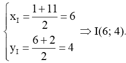 Trong mặt phẳng toạ độ Oxy cho hai điểm C(1; 6) và D(11; 2)