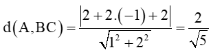 Trong mặt phẳng Oxy, cho tam giác ABC có A(2; –1), B(2; –2) và C(0; –1)