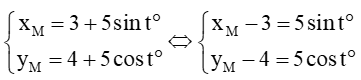 Vị trí của một chất điểm M tại thời điểm t với t trong khoảng thời gian từ 0