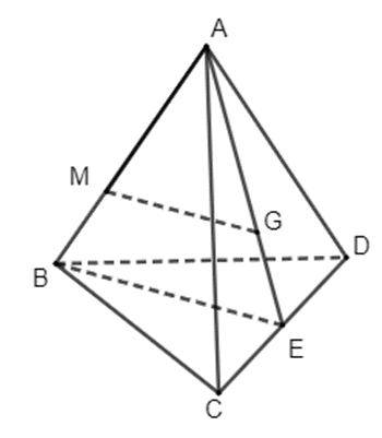 Cho tứ diện ABCD. Gọi G là trọng tâm của tam giác ACD, điểm M nằm trên cạnh AB