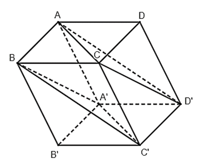 Cho hình hộp ABCD.A'B'C'D'. Mặt phẳng (BA'C') song song với mặt phẳng nào dưới đây?