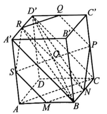 Cho hình hộp ABCD.A'B'C'D'. Gọi M, N, P, Q, R, S lần lượt là trung điểm của các cạnh AB, BC, CC', C'D', D'A', AA'