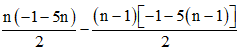 Cho dãy số (un) có tổng n số hạng đầu là Sn= n(-1 -5n)/2  với n ∈ ℕ*