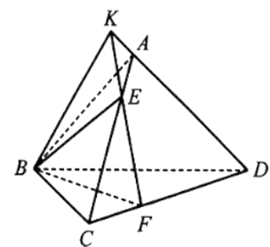 Cho tứ diện ABCD. Trên các cạnh AC, CD lần lượt lấy các điểm E, F sao cho CE = 3EA, DF = 2FC