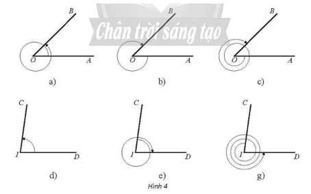 Xác định số đo của các góc lượng giác được biểu diễn trong mỗi hình dưới đây