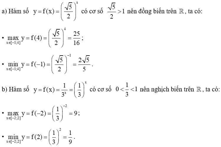 Tính giá trị lớn nhất, giá trị nhỏ nhất của hàm số trang 18