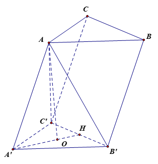 Cho hình lăng trụ ABC.A'B'C' có AA'B'C' là hình tứ diện đều
