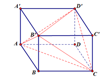 Cho hình hộp chữ nhật ABCD.A'B'C'D' có AB = AD = a