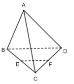 Cho tứ diện ABCD có E, F lần lượt là trung điểm của các cạnh BC, CD