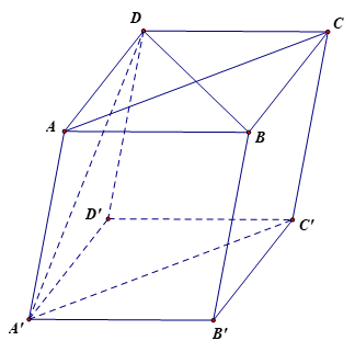 Cho hình hộp ABCD.A'B'C'D' có tất cả các cạnh bằng nhau