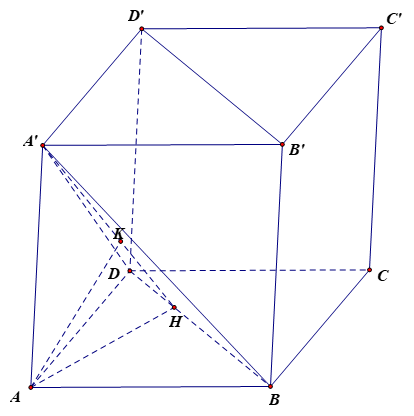 Cho hình hộp chữ nhật ABCD.A'B'C'D' có AB = a, AD = acăn2