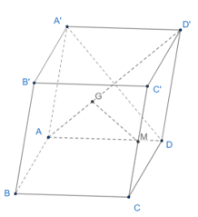 Cho hình hộp ABCD.A'B'C'D' gọi G là trọng tâm của tam giác ADA'