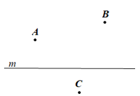 Hãy vẽ đường thẳng m không đi qua cả A, B và C (ảnh 2)