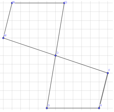 Vẽ thêm để được hình có tâm đối xứng là các điểm cho sẵn