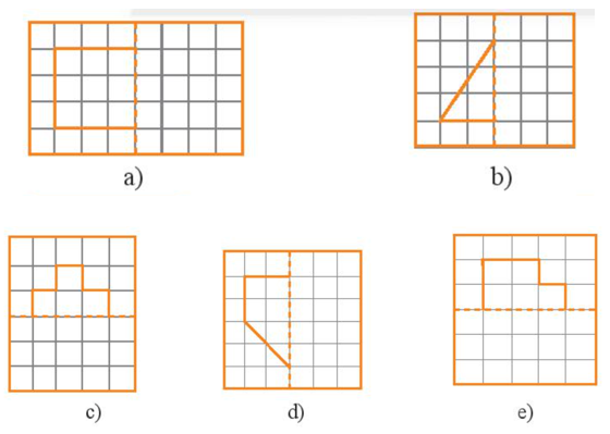 Hãy vẽ trục đối xứng của mỗi hình sau nếu có thể