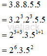 Hãy phân tích các số A, B sau đây ra thừa số nguyên tố: A = 6^2.9^3 