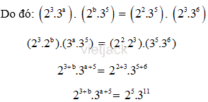 Biết hai số 2^3.3^a và 2^b.3^5 có ước chung lớn nhất là 2^2.3^5 và