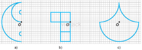 Em hãy vẽ thêm vào mỗi hình dưới đây để được các hình có điểm O là tâm đối xứng