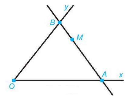 Vẽ góc xOy không bẹt và điểm M là điểm trong của góc đó. Qua M