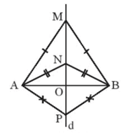 Cho ba tam giác cân MAB, NAB, PAB có chung đáy AB Chứng minh ba điểm M, N, P thẳng hàng