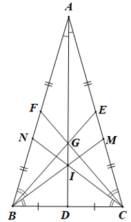 Cho tam giác ABC cân tại A Gọi G là trọng tâm của tam giác